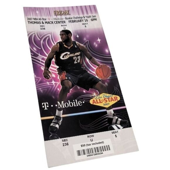 2007 NBA All Star Las Vegas Ticket‎ Friday Lebron James Rookie Challenge … - Picture 1 of 2